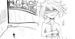 1boy 1female 1girl 1girls 1male 2d_(artwork) delinquent female_focus gangster humiliation male/female monochrome naked naked_female nude nude_female partially_nude public_nudity senju_kawaragi sketch tokyo_revengers tomboy