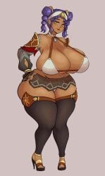 1girls big_breasts big_thighs breasts busty chubby cleavage curvy dark-skinned_female dark_skin eremite_(genshin_impact) eremite_desert_clearwater_(genshin_impact) female female_only genshin_impact gigantic_breasts gigantic_thighs heels high_heels huge_breasts huge_thighs jeht_(genshin_impact) large_breasts large_thighs massive_breasts massive_thighs npc npc_(genshin_impact) overweight thick_thighs thighs yuripeach