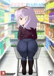 amity_blight ass ass_focus disney disney_channel female jeans minus_class purple_hair shopping_cart solo tagme the_owl_house witch