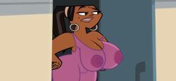 1girls areolae beauty_mark big_areolae big_breasts breasts dark-skinned_female dark_skin edit female female_only huge_breasts large_breasts leshawna_(tdi) mole_under_eye nerota nightgown nipples screencap screenshot screenshot_edit see-through see-through_clothing solo tagme total_drama_island voluptuous voluptuous_female