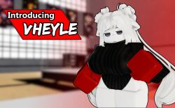 1girls 3d artist_request black_eyes female no_pants red_gloves roblox robloxian source_request tagme turtleneck white_hair