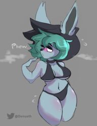 bikini blush league_of_legends ri_denueth shortstack sweat sweating vex_(league_of_legends) yordle