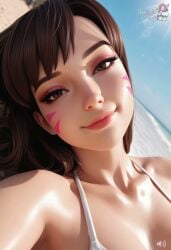 1girls ai_generated beach bikini blizzard_entertainment bukkake civitai d.va female female_focus goblintide microsoft overwatch overwatch_2 tagme video