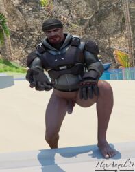 barefoot blackwatch_reyes hexangel21 looking_at_viewer overwatch penis reaper solo_male