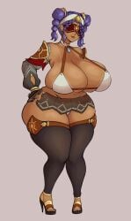 1girls big_breasts big_thighs breasts busty chubby cleavage curvy dark-skinned_female dark_skin eremite_(genshin_impact) eremite_desert_clearwater_(genshin_impact) eyes_covered female female_only genshin_impact gigantic_breasts gigantic_thighs heels high_heels huge_breasts huge_thighs jeht_(genshin_impact) large_breasts large_thighs massive_breasts massive_thighs npc npc_(genshin_impact) overweight thick_thighs thighs yuripeach