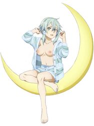 asada_shino edit feet female gun_gale_online moon nipples nude_filter pajamas sinon sword_art_online