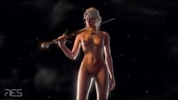 3d animated ass breasts ciri completely_nude female green_eyes light-skinned_female mascara nipples nude pussy res_(artist) scar solo sword tagme tattoo the_witcher_(series) the_witcher_3:_wild_hunt turntable_(animation) video white_hair witcher_medallion witcherres