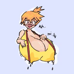 1:1 1girls aged_up ahe_gao alternate_breast_size artist_request bare_shoulders big_breasts bimbo bimbofication breast_expansion breasts breasts_bigger_than_body breasts_bigger_than_head breasts_bigger_than_torso bust cleavage clothed clothes clothing english_text eyebrows eyebrows_visible_through_hair female female_only groping heart-shaped_pupils holding_breast hourglass_figure huge_breasts human human_only hyper_breasts hyper_nipples kasumi_(pokemon) lactating lactating_nipples lactating_through_clothing lactation large_breasts looking_at_viewer lustful_gaze mind_break nintendo nipple_bulge nipples nipples_visible_through_clothing open_mouth orange_hair pokemon pokemon_rgby pokemon_trainer sensitive simple_background solo solo_female suspenders text top_heavy upper_body wardrobe_malfunction