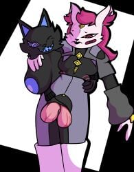 absurd_res ambiguous_gender anthro anthro_only ball_grab ballbusting balls balls_out big_balls cbt clothed clothing cock_and_ball_torture duo epic_games female female/female filthymintycake fortnite fully_clothed fully_clothed_anthro fur furry furry_only futanari genital_torture genitals hi_res highwire_(fortnite) intersex intersex/female kimiko_(fortnite) kimiko_five_tails kitsune looking_at_partner's_penis looking_at_penis pack_leader_highwire scar_across_eye what wolf wolf_ears wolf_girl