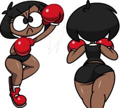 >:( 1girls angry ankle_socks anklehighs ass back back_view black_clothing black_eyes black_hair black_shirt black_shorts black_tank_top boxing boxing_gloves butt clothing cute dark-skinned_female dark_skin female female_only from_behind frown gloves multiple_views original punching red_boxing_gloves red_gloves red_shoes red_sneakers rob_(vilepluff) sfw shoes short_hair shorts simple_background sneakers socks solo sweat tank_top thick thick_hips thick_thighs toony uppercut vilepluff white_background white_socks wide_hips workout_clothes