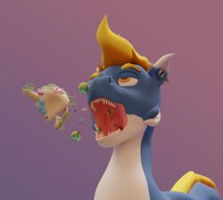 3d absurd_res after_vore bone burping death digestion digital_media_(artwork) dragon duo equid equine feral feral_pred gyro_tech hi_res horn larger_pred lidded_eyes male male_pred mammal mane nyama open_mouth percy_technic skull unicorn unicorn_horn vore