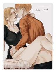 1boy 1boy1girl 1girls annie_leonhardt armin_arlert attack_on_titan blonde_hair bonesofbeskar butt cake dark_blonde dark_blonde_hair dirty_blonde diry_blonde_hair dress_lift female female_penetrated hetero image leg_lock legs_around_partner male male/female male_penetrating pants_down sandy_blonde sandy_blonde_hair sex shingeki_no_kyojin straight text