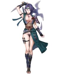 1girls alternate_costume alternate_version_available armpits bare_legs biggitybiggitybig blue_hair breasts breasts_out choker collarbone edit female_pubic_hair fingerless_gloves fire_emblem fire_emblem:_three_houses fire_emblem_heroes frown gloves large_breasts looking_at_viewer ninja nintendo nipples no_panties nude_filter official_alternate_costume official_art pubic_hair purple_eyes pussy shamir_nevrand shamir_nevrand_(ninja) short_hair solo transparent_background uncensored weapon