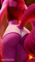 3d ambiguous_gender animated anthro anthrofied ass ass_focus blender_(software) clothed clothing equine female female_focus friendship_is_magic fur furry human long_hair melvelvin my_little_pony pink_body pinkie_pie_(mlp) pony short solo_focus straight_hair tail