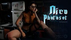 1girls 3d ass black_hair brown_eyes brown_hair capcom curly_hair dark_hair devil_may_cry devil_may_cry_5 diadem european eyeshadow female female_only freckles fully_clothed german glasses hairband long_hair nicoletta_goldstein red_glasses slim solo tattoo tattoos youngiesed