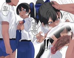 1boy 1girls 1pant all_the_way_to_the_base balls_deep before_and_after big_penis black_hair blue_eyes censored comic cum_down_throat cum_in_mouth cum_in_throat cute dark-skinned_female deepthroat deepthroat_holder deepthroat_no_hands deepthroat_request dialogue english_text fellatio flat_chest fringe hetero human human_only imminent_deepthroat imminent_oral instant_loss_2koma large_penis long_penis mosaic_censoring not_furry okpriko oral original penis_awe petite ponytail prostitution school_uniform schoolgirl sex sliding sliding_down_throat small_breasts submissive_female surprised teenager text thai thai_girl_(okpriko) x-ray