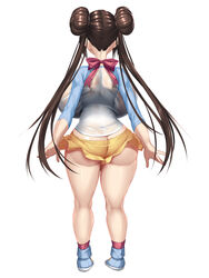 1girls alternate_breast_size ass backboob big_ass big_breasts big_butt breasts brown_hair double_bun female huge_breasts kawahagitei large_breasts nintendo pokemon pokemon_bw2 rosa_(pokemon) shoes shorts sneakers solo standing tagme thick_thighs thighs twin_buns twintails