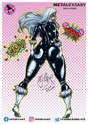 1girls 2020 aqua_eyes ass_focus big_ass black_cat_(marvel) black_suit felicia_hardy female_focus female_only hands_on_ass huge_ass latex latex_suit long_hair looking_at_viewer marvel marvel_comics metalexsart seductive spider-man_(series) thick_thighs watermark