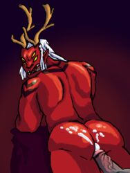 anal antlers ass bara big_sub cum dc dc_comics demon drawfag drawthread_request erection gay male_focus male_only monster muscles muscular red_skin sex teen_titans trigon white_hair