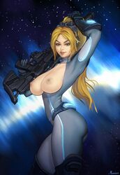 1girls areolae ass big_breasts breasts female female_only ghost_(starcraft) large_breasts mavezar nipples nova_(starcraft) signature solo solo_female starcraft terran text