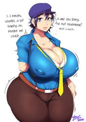 1girls 2021 alternate_breast_size arm_behind_back artist_signature atlus bbw big_ass big_breasts big_butt bittercream blue_hair blue_shirt blush blushing breasts busty cleavage collarbone curvy_figure dialogue disappointed english_text erect_nipples erect_nipples_under_clothes female female_focus female_only hat hips horny_female huge_breasts huge_thighs looking_at_viewer massive_breasts nipple_bulge nipples no_nut_november open_shirt pants persona persona_4 puffy_nipples purple_eyes shirogane_naoto shirt short_hair shy simple_background talking_to_viewer text thick thick_thighs thighs thunder_thighs thunderthighs venus_body white_background wide_hips