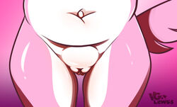 aeris_(vg_cats) anthro degradation digital_media_(artwork) feline feline_pussy feline_tail fur furry furry_only hips mammal navel pink_background pink_fur pussy tail vagina vg_cats vglewds