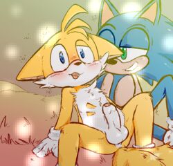 aroused balls canid canine duo erection eulipotyphlan foreskin fox gay genitals hedgehog male male/male mammal penis sega sonic_(series) sonic_the_hedgehog sonic_the_hedgehog_(series) tails yaoi yosshidoragon