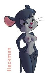 anthro erect_nipples female furry grey_fur hackman helen_knable mouse open_mouth solo stay_tuned tail whiskers wide_hips