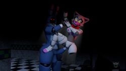 1boy1girl 1girls 3d amputee animated animatronic anthro five_nights_at_freddy's five_nights_at_freddy's_2 furry loop mangle_(fnaf) mp4 nightbotgrey no_sound robot video withered_bonnie