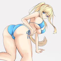 alternate_costume ass breasts female metroid nintendo samus_aran solo swimsuit tagme white_background zone25388591