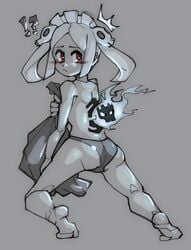 1girls ass barefoot bayonetto black_panties bloody_marie feet female red_eyes skullgirls solo