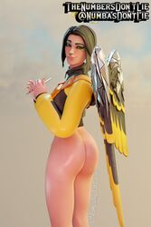 1girls 3d ass black_hair d'ark_(fortnite) eyebrows eyelashes eyeshadow facepaint female female_only fortnite fortnite:_battle_royale golden_nails green_eyes human nail_file nail_polish nose_piercing short_hair solo solo_female straight thenumbersdon'tlie topwear topwear_only wings