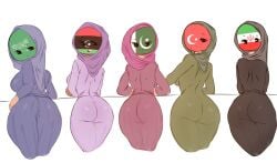 5girls back_view big_ass countryhumans countryhumans_girl flag flawsy fully_clothed headscarf hijab iran_(countryhumans) iran_(persia) iranian/persian_flag libya libya_(countryhumans) libyan_flag middle_east muslim muslim_female pakistan pakistan_(countryhumans) pakistani_flag personification saudi_arabia saudi_arabia_(countryhumans) saudi_arabian_flag sfw turkey_(countryhumans)