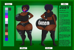 1girls ass back_view big_ass big_booty_judy big_breasts black_clothing blitzhero bottom_heavy bubble_ass bubble_butt commissioner:blitzhero commissioner_upload curvaceous curvy curvy_figure dark-skinned_female front_view hand_on_hip hourglass_figure huge_ass judy original_character pink_lipstick plump_ass shelbziboo tagme tall_female thick_ass