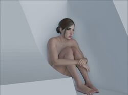 1girls 3d blender ellie_(the_last_of_us) ellie_williams female female_only fetal_position meme naughty_dog netflix nude odd_3d sitting solo squid_game tagme the_last_of_us the_last_of_us_2