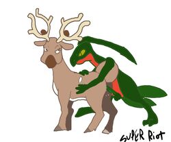 antlers color cum feral fur grovyle insertion interspecies male nintendo nude penis pokemon sex side_view stantler super_riot tagme