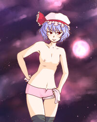 flat_chest nipples red_eyes remilia_scarlet short_hair skirt thighhighs topless touhou yomogi_opa