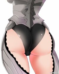 1girls absurdres armor ass ass_focus bare_thighs black_panties breasts cleavage corrin_(fire_emblem) corrin_(fire_emblem)_(female) female_protagonist fire_emblem fire_emblem_fates highres inner_thighs jarckius large_ass lower_body manakete nintendo panties simple_background solo thighs underwear white_background