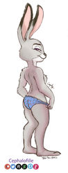 anthro cephalofille disney female female_only flat_chest furry judy_hopps lingerie panties panties_only rabbit zootopia