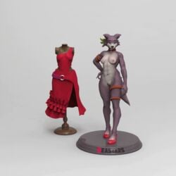 3d 3d_(artwork) abs animated anthro bambookat beastars breasts brown_body brown_fur canid canine canis choker clothing digital_media_(artwork) featureless_crotch female footwear fur furry genitals jewelry juno_(beastars) mammal necklace nipples nude pussy shoes simple_background smile solo wolf