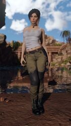 1girls 3d 4k absurdres big_breasts blender breasts cleavage erect_nipples female female_only highres lara_croft lara_croft_(survivor) large_breasts mustard_sfm nipples solo tomb_raider tomb_raider_(survivor)