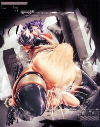 1girls crossover cum cum_inflation docmooni excessive_cum hex_maniac inflation large_breasts nier:_automata pokemon purple_eyes purple_hair reverse_cowgirl_position stomach_bulge vaginal_penetration voluptuous yorha_2b_(cosplay) yorha_9s