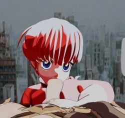 1boy 1girls animated blowjob clothed clothing deepthroat eggnibb eye_contact handjob no_gag_reflex oral pov ranma-chan ranma_1/2 ranma_saotome red_hair rule_63