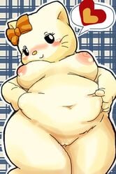 big_belly breasts female looking_at_viewer mimmy_white pussy sanrio slightly_chubby tanukimodoki