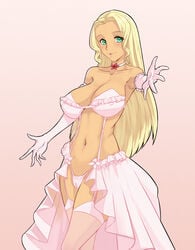 amachan breasts bride cameltoe nchans nchans_style panties pink_panties wedding_dress