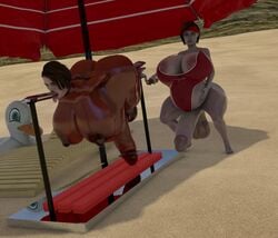 3d animated beach futanari huge_cock large_breasts mp4 no_sound rotisserie spitted tagme video what