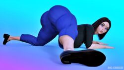 1girls 3d ass big_ass bigcheeze clothed clothed_female daz3d daz_studio female female_only fully_clothed looking_at_viewer medium_hair mole_under_eye pants pose puckered_lips samsung samsung_sam shirt shoes solo thick_thighs voluptuous