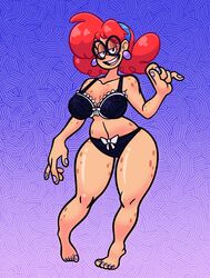 1girls atomickingboo big_breasts breasts busty earrings female female_only freckles galactabee ginger ginger_hair glasses hair_bun hips long_hair nerd original original_character red_hair solo solo_female solo_focus terra_mandrile thick_thighs voluptuous wide_hips