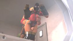 3d animated bodysuit breast_grab breasts engineer engineer_(team_fortress_2) erection female fempyro from_behind gas_mask gif grabbing grabbing_breast grabbing_from_behind groping holding_breast latex mask penis pyro pyro_(team_fortress_2) rubbing sex source_filmmaker straight tappysfm team_fortress_2 thighhigh_boots thighhighs thighjob valve window