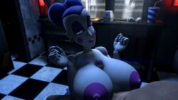 3d 3d_(artwork) 3d_model 5_fingers absurd_res ballerina ballora ballora_(fnafsl) ballora_(spiderjunior10) big_breasts blue_hair breast_squeeze daws19 female five_nights_at_freddy's five_nights_at_freddy's:_sister_location fnaf huge_breasts light-skinned_male light_skin lipstick living_machine male milf office outercourse paizuri purple_eyes purple_nipples robot scottgames sister_location spiderjunior10 straight